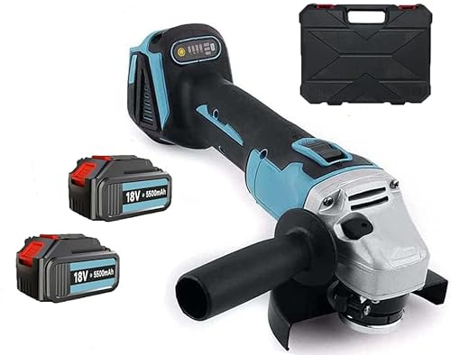 Akku-Winkelschleifer, Ersatz für Makita Bürstenlos Trennschleifer Scheibe 125mm Schleifen mit 2x 5500mAh Akku und Ladegerät，Ein Zubehör, zum Entfernen von Farbe und Mörtel
