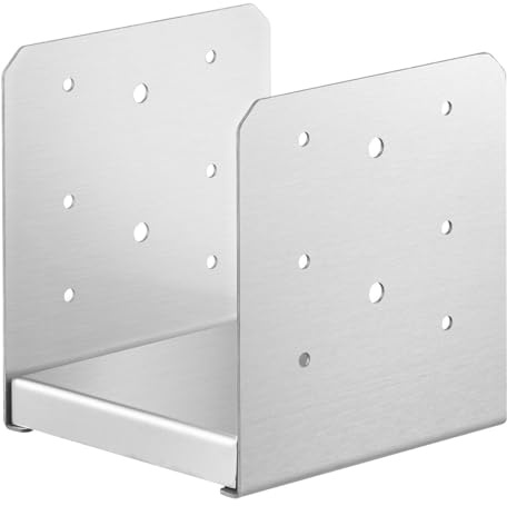 6x6 Post Base - 10 Pack Stainless Steel Post Anchor Bracket, Adjustable Deck Post Base for Pavilion, Porch Railing, Handrail Support - Decorative Anchor Plate