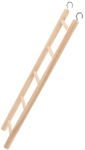JECOMPRIS Giocattolo Scala in Legno Massello 24X7Cm per Arrampicata Pappagalli Accessorio Stimolazione Mentale e Fisica per Uccelli Domestici in Gabbia