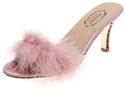 Generisk stilett höga klackar sandaletter, damsandaler med klack, eleganta, tofflor plysch klackskor öppna pumps sexiga sommarskor med blockklack sandaletter halkfria högklackade skor