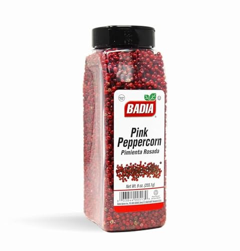 Badia Pink Peppercorn Whole, 9 oz – Sweet, Floral & Mildly Spicy Flavor Pink Pepper, Gluten Free & Kosher