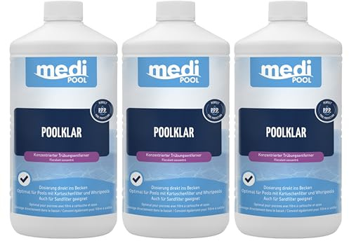 Medipool 3 x 909601MP PoolKlar - 3 x 1 Liter - Macht den Pool superklar - mit Powerhaus24 Pflegefibel!