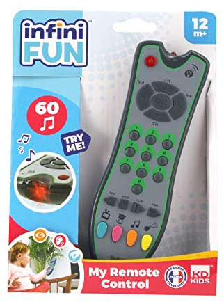 Infini Fun My First Remote Control - Imitation Game for Kids, Toy TV Remote for Imaginative Play - Ultra-Realistic Pretend Kids Play Set, Fake Remote, Discover Colours & Sounds - For Ages 12 Months +
