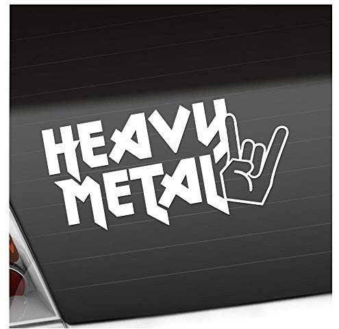 Kiwistar - Autoaufkleber - Heavy Metal Hardcore Trash Guitar Drums Heckscheibenaufkleber Auto Aufkleber wetterfest für Kfz LKW Mofa Truck - Sticker außen selbstklebend Tuning Zubehör für Fenster