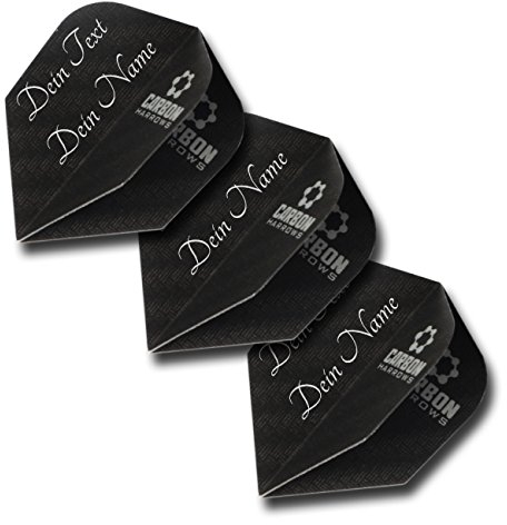 3Dglas Carbon Dart Flight mit Gravur | Text oder Logo | Das Geschenk für Dartspieler