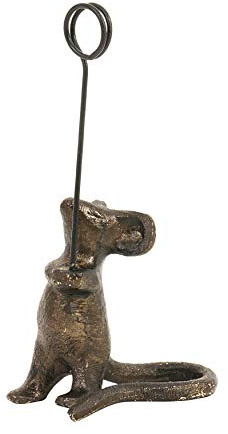 Creative Co-op DA6227-1 Cast Iron Mouse Card Holders with Distressed Finishes , Brown