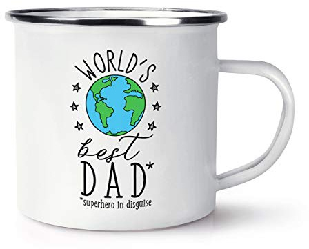 World's Best Dad Retro Enamel Mug Cup