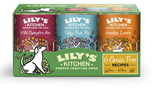Lily's Kitchen Natural Adult Wet Dog Food Tins Grain-Free Recipe Variety Pack 6 x 400g