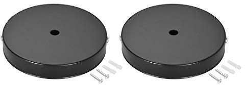 uxcell Retro Light Canopy Kit Wall Sconce Lamp Plate Fixture 120mm 4.7Inch Black 2Pcs