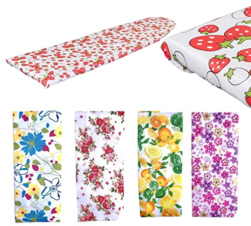 HTUK Replacement Ironing Board Cover, Heat Resistant Iron Board Covers With Durable 2.5mm Foam Layer, Easy-Fit, 100% Cotton For Ironing Boards, Steam Irons Assorted Colours