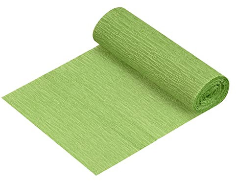 sourcing map 5 Rollen Krepppapier 15 x 250 cm Crepe Paper Kräuselpapier Seidenpapier Floristenkrepp Schulpapier Kreppband Papier zum Basteln Dekoration Geschenk Verpackung Blumen, Dunkelgrün