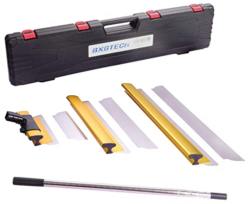 BXGTECH Trockenbau-Werkzeuge, Abschäumklinge mit Verlängerungsgriff, 30.5 cm, 55.9 cm und 81.3 cm Klingen, Endkappen, Wandplatte mit 0.5 mm und 0.35 mm Dicke Gelb