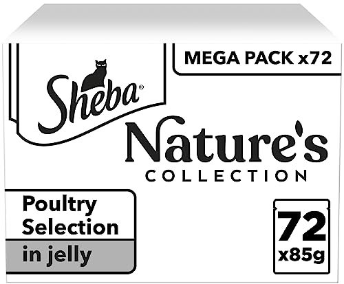 Sheba Nature's Collection, delikate Auswahl in Gelee, 72 Tütchen zu je 85 g