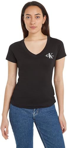 Calvin Klein Camisetas de Manga Corta Pack de 2 Mujer Monolog Cuello de Pico