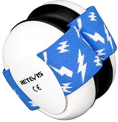 Retevis Casque Antibruit pour Enfants, Casque Antibruit Pour Tout-petit, Cache-oreilles Doux, Bande élastique, Cache-oreilles de Sécurité Pour Bébés de 0 à 18 mois (lot de 1, blanc)