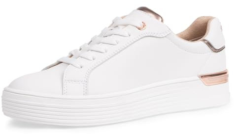 s.Oliver Damen Sneaker flach mit Schnürsenkeln Low Top, Weiß (White Comb.), 38 EU