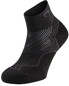 Lurbel Distance Three – Calcetines Running Bajos Unisex, Sin Costuras, Transpirables, Anti-olor y Anti-ampollas, Con Amortiguación para Correr (Negro S (36-38))