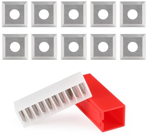 Wendeplatten Wendemesser 10 Stück Ersatzklingen(12x12X2.2mm, 35°), Hartmetalleinsätze Vierkant seitig geschärft Austauschbare Hartmetall(HW) für Planfräser für Holz Drechselwerkzeug