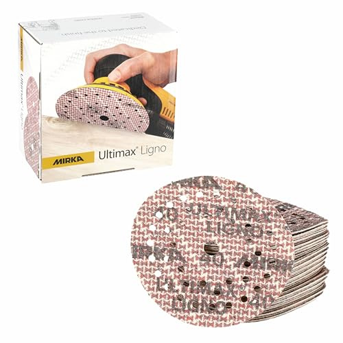 Mirka Schleifscheiben Ultimax Ligno Ø 125 mm Klett Multifit Korn 40 50 Stk | Ideal zum Schleifen von Holzoberflächen mit Multi-Lochung für Staubabsaugung und hoher Schleifleistung