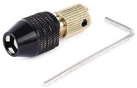 Mllepjdh Portabrocas adaptador de 0,3 a 3,4 mm con tres garras con una pequeña llave hexagonal, portabrocas para taladro, portabrocas adaptado