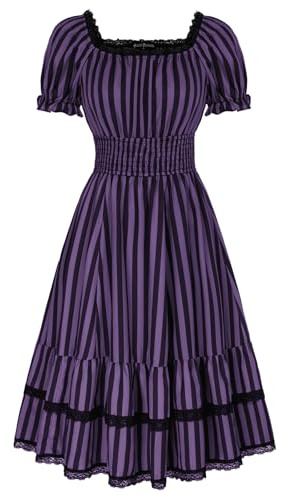 Scarlet Darkness Robe midi pour femme, style gothique, steampunk, pirate