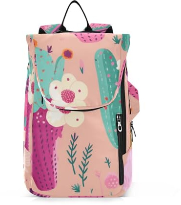 Foiosoh Grand sac de rangement pour raquette de tennis, badminton, style cactus mignon, accessoires de sport, sac à dos pour femmes et hommes