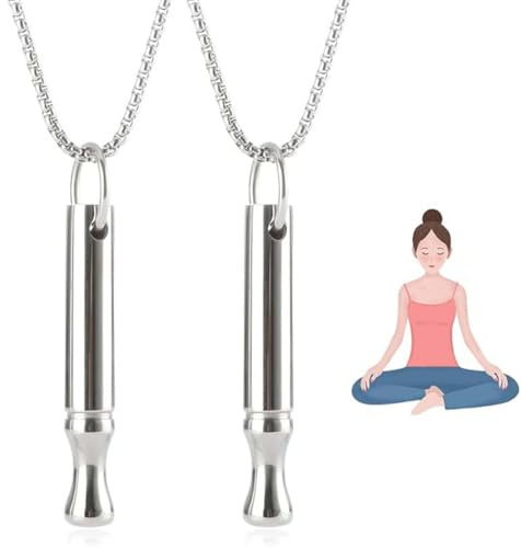 SULIUDAJI 2 Pièces Collier Anti-Stress, Collier De Respiration De Méditation, Soulagement De L'Anxiété, Pendentif D'Exercice De Respiration, Cadeaux De Saint-Valentin Pour Hommes Femmes