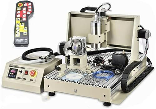 CNC 6040T Router - Fresadora (USB, 4 ejes, 1,5 kW, VFD, con mando a distancia, metal y madera)