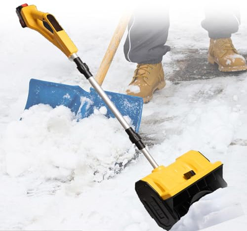 Cplsntaeam Pala da Neve Senza Fili Compatibile con Pala da Neve elettrica a Batteria per vialetto Distanza di Lancio Massima di 8 m, Pala elettrica per la rimozione della Neve
