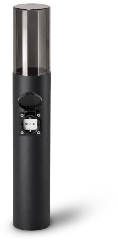 SSC-LUXon Varda Lampadaire d'extérieur avec prise E27 - Noir - Hauteur : 50 cm - Lampe sur pied d'extérieur avec connexion électrique 230 V