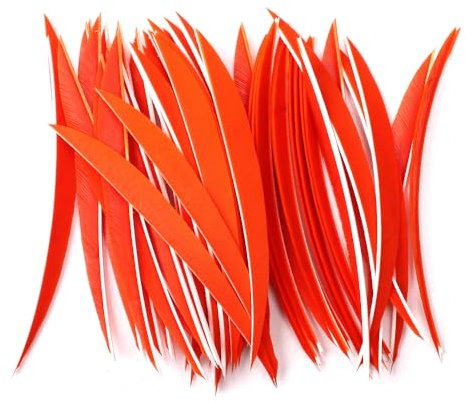 50 Stück 7 Zoll Fletching Bogenschießen Jagdpfeil Feder, Bananenform Pfeil-Flügel für Zielbögen Schießen DIY Pfeile Zubehör (Orange)