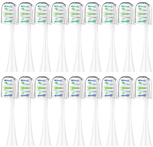 Replacement Toothbrush Heads for Philips Sonicare - 16 Pack Soft Gentle Bristles Compatible with Most Sonicare Click-On Electric Toothbrushes (White)