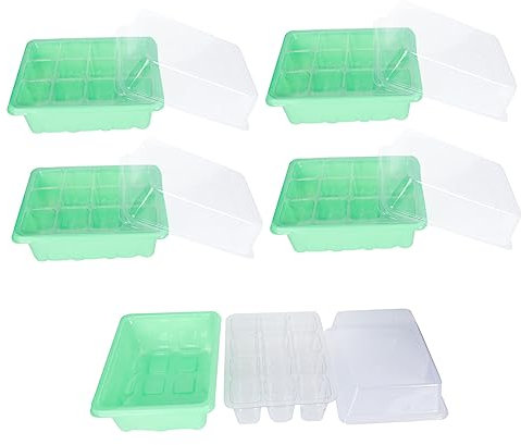 Toyvian 5ensembles Plateau De Pépinière à Cellules avec Couvercles Boîte De Culture Et Germination Légumes Et Fleurs