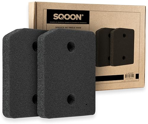 SQOON Filter Set Suitable for Miele T1 9164761 Washer Dryer 2X, Heat Pump Dryer Fine Coarse 220 cm x 133 cm x 30 mm, Sponge Filter, Filter Mat, Condenser Dryer, Foam, Lint Filter Foam Filter