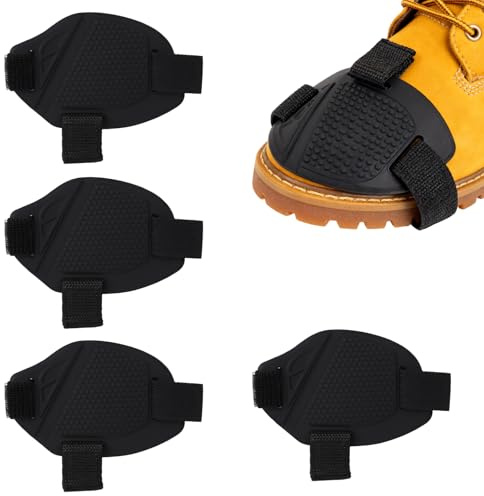 Goktvai 4stk Motorrad Schuhschutz, Schwarzer Verstellbarer Motorrad Schalthebel Schuhschutz Rutschfester Kupplungsschalter Stiefelschutz für Professionelles Amateur Fahrzubehör