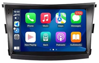 Android 15 Autoradio per SsangYong Tivoli 2015-2019, 9 Pollici Doppio Din Car Auto Radio con Carplay con Schermo con Bluetooth GPS Navi WIFI Posteriore USB Wifi(M100S 1G+32G)