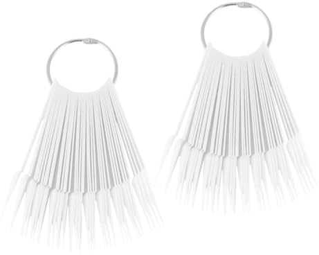 FIXOSHEE 2 ensembles Nuancier Ongles Fan-shaped Blanc Présentoir Vernis Ongles pour Nail Art Pratique et Affichage