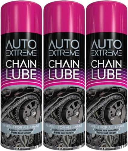3X 250ML CHAIN LUBE SPRAY SYNTHETIC GREASE FOR MOTORCYCLE MOTORBIKE SCOOTER NEW