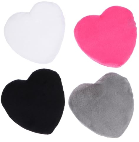 Zerodeko 4 Stück Teiliges Herzförmiger Puderquasten aus Reiner Baumwolle Weiche Makeup pads für Gesichtspuder Foundation Blusher Concealer für Präzises Auftragen und Sanfte Hautpflege
