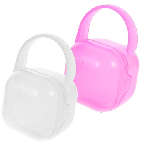 GLSTOY 2 pezzi Scatola Porta Ciuccio da Viaggio in PP Portaciuccio Riutilizzabile Antipolvere per Ragazzo Ragazza Contenitore Leggero e Portatile per Organizzare Ciucci e Piccoli Oggetti