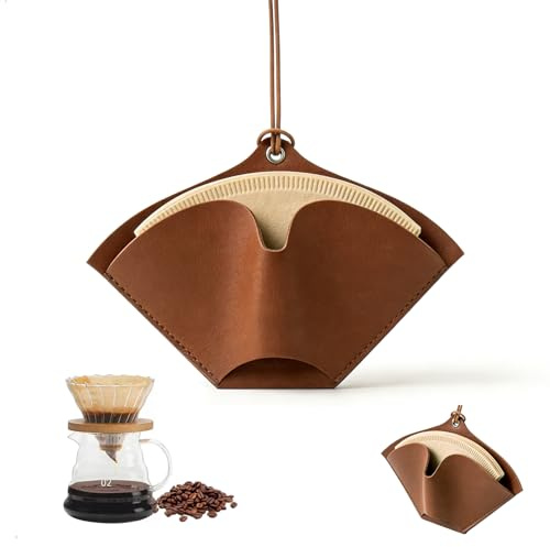 Filtertütenhalter Kaffeefilter Aufbewahrung, Kaffeefilterhalter Wand Staubdicht Kaffeefilterhalter Tasche Größe 1-4 Kaffeefilter Küche Café Bar