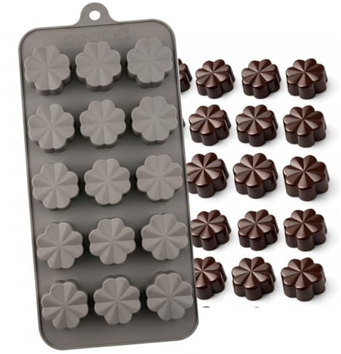 Stampo in Silicone per Cioccolatini 3D - Stampo da Forno e Frigo - Versatile per Dolci, Ghiaccio, Candele, Caramelle, Gelatina, Lecca Lecca- Formine Antiaderenti (FIORI GOURMET)