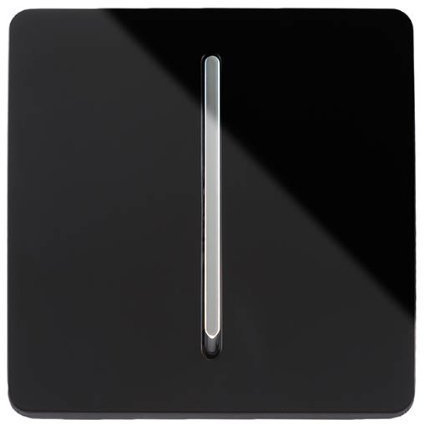 Trendi ART-SS9BK - Placa frontal elevada de plástico con 3 vías intermedia de 240 V, sin tornillos, artístico, moderno, brillante, 10 amperios, cromado, interruptor de luz de pared, color negro