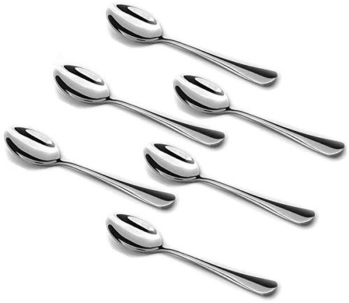 Wesdxc56 Demitasse - Cucharas de espresso, mini cuchara de café, cucharas pequeñas de acero inoxidable de 4.7 pulgadas para postre, juego de 6