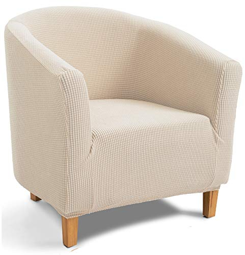 TIANSHU Sesselschoner Elastisch Sesselüberwurf, Modern Club Chair Stretch Sesselhusse, Universal Sofabezug für Einzelsofa, Bezug für Clubsessel (Beige)