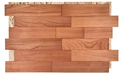 Split4Wall Wandverkleidung Holz 3D Optik Kirsche 1m² Wandpaneele Moderne Wanddekoration Holzverkleidung Holzwand Wohnzimmer Küche Schlafzimmer (Kirsche strukturiert geölt, 60)