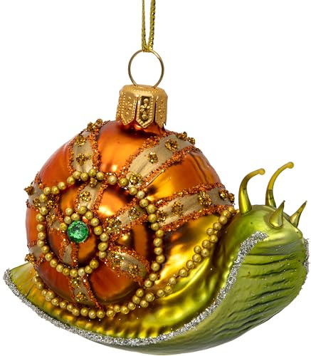 SIKORA Weinbergschnecke besondere Weihnachtskugel Glas Christbaumschmuck Deko Figur Weihnachten Anhänger Ornament - Meisterstücke - BS747