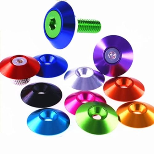 5–10 Stück M3 M4 M5 M6 M8 Aluminium bunte Regenschirm Flachkopfschraube konkav konisch dekorative Nut Unterlegscheibe-m5 10 Stück, hellblau