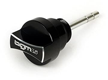 BGM Motoröl Öleinfüllschraube mit Peilstab schwarz, kompatibel mit Vespa Leader,Quasar, HPE, ET4, LX, LXV, S, GT, GTS, GTV, GTL 125, 300ccm | CNC-Aluminium, O-Ring; Motoren 125-300 ccm; kompatibel mit Piaggio Leader, Quasar, HPE; kompatibel mit Vespa LX, LXV, S, GT