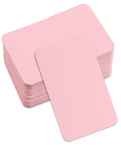 Rumyve Blank Message Cards - 100 Sheets, Doodle Hand-Drawn Note Cards, Blank Business Cards(Pink)